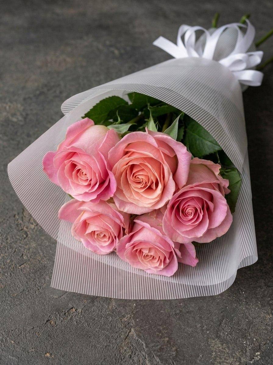 Моно-букет из розовых роз